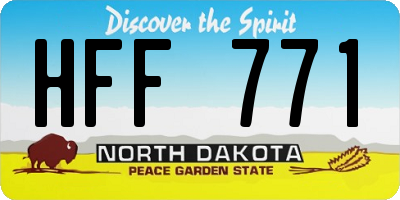 ND license plate HFF771