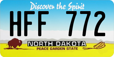 ND license plate HFF772