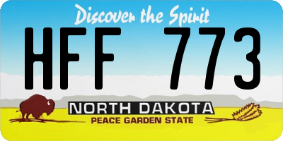 ND license plate HFF773