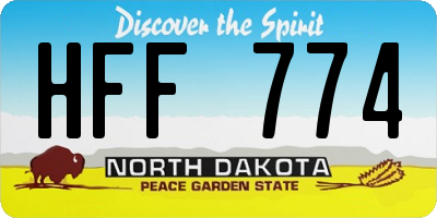 ND license plate HFF774