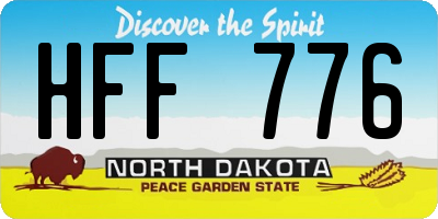 ND license plate HFF776