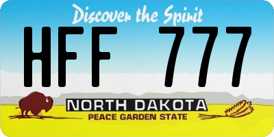 ND license plate HFF777