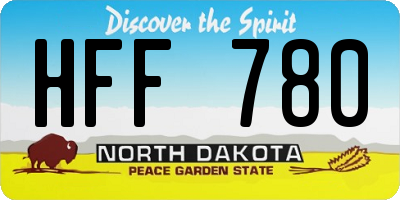 ND license plate HFF780