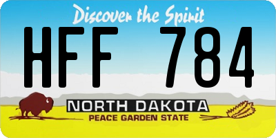 ND license plate HFF784