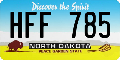 ND license plate HFF785
