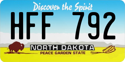 ND license plate HFF792