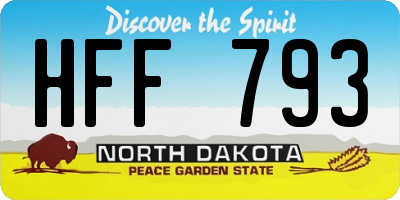 ND license plate HFF793
