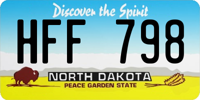 ND license plate HFF798
