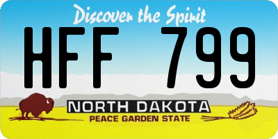 ND license plate HFF799
