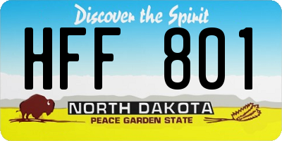 ND license plate HFF801