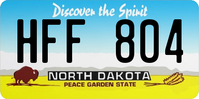 ND license plate HFF804