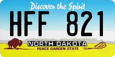 ND license plate HFF821
