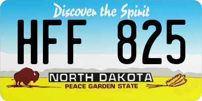 ND license plate HFF825