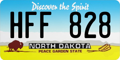 ND license plate HFF828