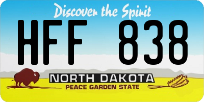 ND license plate HFF838
