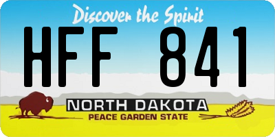 ND license plate HFF841