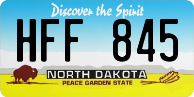 ND license plate HFF845