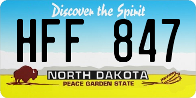 ND license plate HFF847