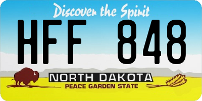 ND license plate HFF848