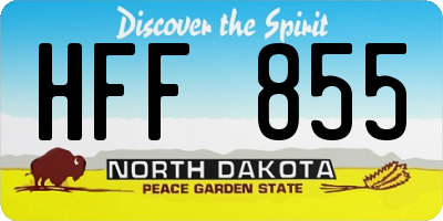 ND license plate HFF855