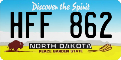 ND license plate HFF862