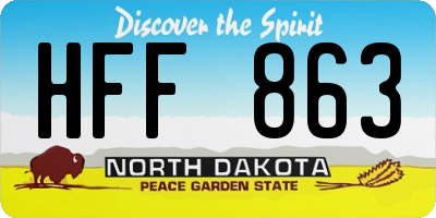 ND license plate HFF863