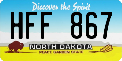 ND license plate HFF867