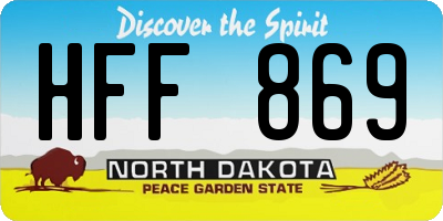 ND license plate HFF869