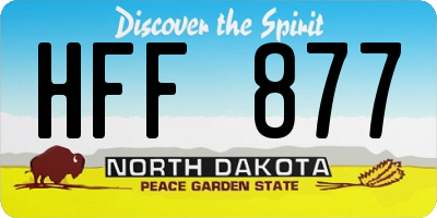 ND license plate HFF877
