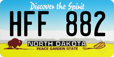 ND license plate HFF882