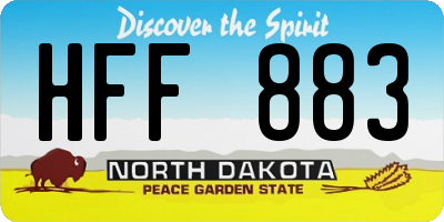 ND license plate HFF883