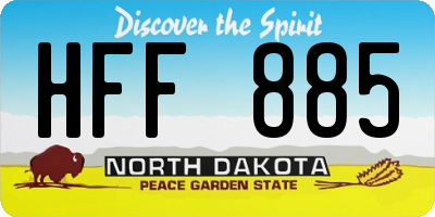 ND license plate HFF885