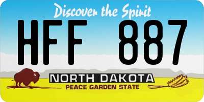ND license plate HFF887