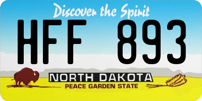 ND license plate HFF893