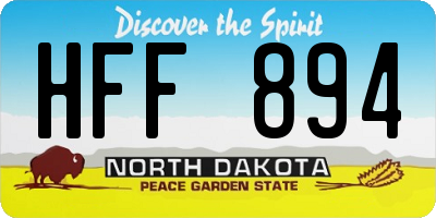 ND license plate HFF894