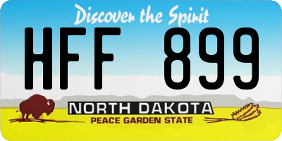 ND license plate HFF899