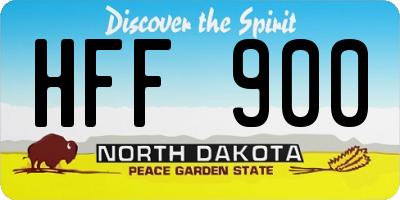 ND license plate HFF900