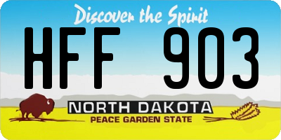 ND license plate HFF903