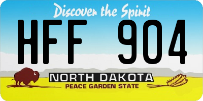 ND license plate HFF904