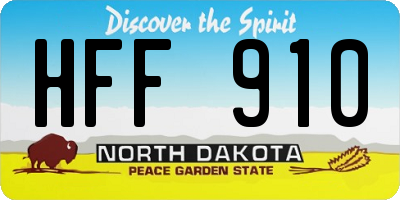 ND license plate HFF910