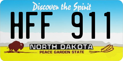 ND license plate HFF911