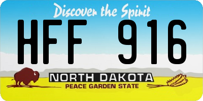 ND license plate HFF916