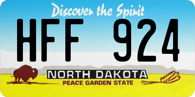 ND license plate HFF924