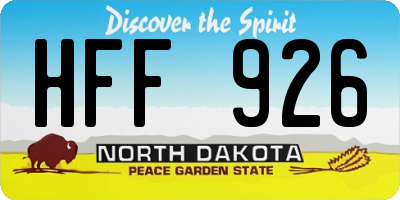 ND license plate HFF926