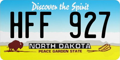 ND license plate HFF927