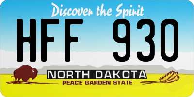ND license plate HFF930