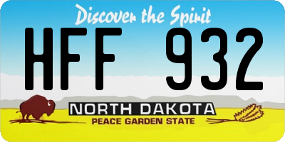ND license plate HFF932