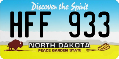 ND license plate HFF933