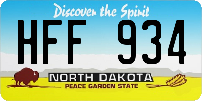 ND license plate HFF934