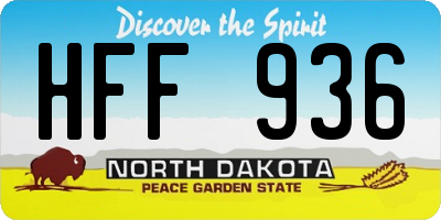 ND license plate HFF936